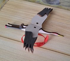 Lazer Kesim Vinç Kuşu Ahşap Puzzle Ücretsiz Vektör