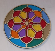 Lazer Kesim Ahşap Mandala Dekor DXF Dosyası