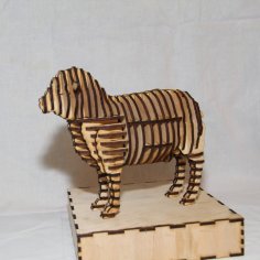 Lazer Kesim Kuzu 3D Ahşap Puzzle 3mm DXF Dosyası