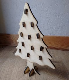 Lazer Kesim Ahşap Noel Ağacı Advent Takvimi 5mm DXF Dosyası