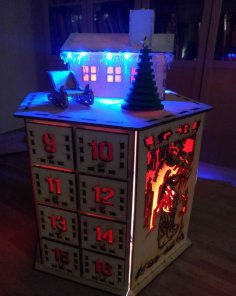 Lazer Kesim Altıgen Advent Takvimi SVG Dosyası