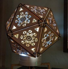 Lazer Kesim İkozahedron Lamba Dekor SVG Dosyası
