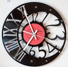 Lazer Kesim Havalı ve Benzersiz Vinil Duvar Saati Ücretsiz Vektör