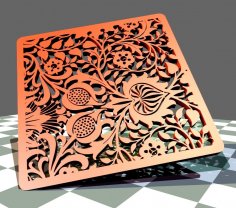 Lazer Kesim Çiçek Siluet Desen SVG Dosyası