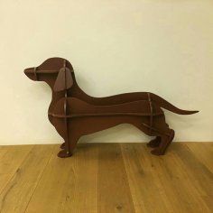Lazer Kesim Dachshund Raf Şablonu Ücretsiz Vektör