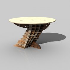 Lazer Kesim Dekoratif Sehpa Şablonu DXF Dosyası