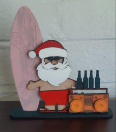 Lazer Kesim Yaz Noel Baba Noel Dekorasyonu Ücretsiz Vektör