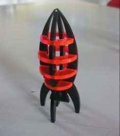 Lazer Kesim Uzay Roketi 3D Puzzle Ücretsiz Vektör