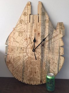 Lazer Kesim Millennium Falcon Yıldız Savaşları Duvar Saati DXF Dosyası
