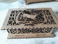 Lazer Kesim Geyik Mücevher Kutusu DXF Dosyası