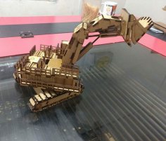 Lazer Kesim Maden Ekskavatörü Hitachi EX8000 3D Puzzle Ücretsiz Vektör