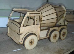 Lazer Kesim Beton Mikseri Kamyonu 3D Puzzle Ücretsiz Vektör