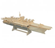 Lazer Kesim Uçak Gemisi 3D Puzzle DXF Dosyası