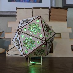 Lazer Kesim İkozahedron Gölge Lamba SVG Dosyası
