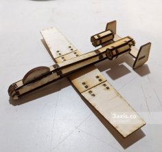 Lazer Kesim A10 Uçak 3D Puzzle SVG Dosyası