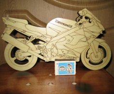 Lazer Kesim Kazınmış Motosiklet Kawasaki DXF Dosyası