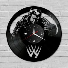 Lazer Kesim Wolverine Vinil Duvar Saati Ücretsiz Vektör