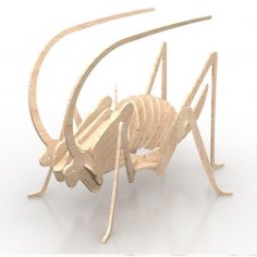Lazer Kesim Çekirge 3D Puzzle DXF Dosyası