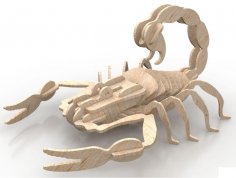 Lazer Kesim Akrep 3D Ahşap Puzzle DXF Dosyası
