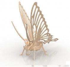 Lazer Kesim Kelebek 3D Puzzle DXF Dosyası