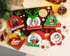 Lazer Kesim Noel Fotoğraf Çerçeveleri Ücretsiz Vektör
