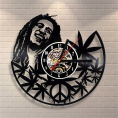 Lazer Kesim Bob Marley Duvar Saati Ücretsiz Vektör