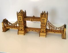 Lazer Kesim Londra Kulesi Köprüsü 3D Puzzle Ücretsiz Vektör