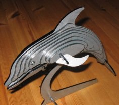Lazer Kesim Yunus 3D Puzzle DXF Dosyası