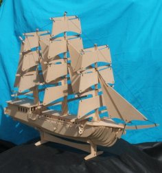 Lazer Kesim Retro Yelkenli Gemi 3D Puzzle DXF Dosyası