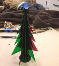 Lazer Kesim Akrilik Masa Üstü Noel Ağacı DXF Dosyası