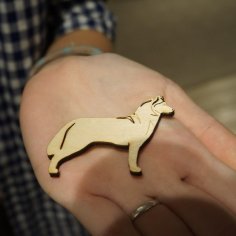 Lazer Kesim Ahşap Husky Köpek Ücretsiz Vektör