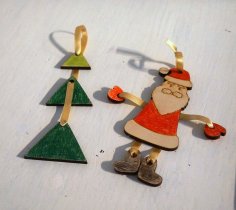 Lazer Kesim Noel Baba, Ded Moroz ve Noel Ağacı Ücretsiz Vektör