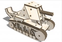 Lazer Kesim SU-18 Tankı 3D Puzzle DXF Dosyası