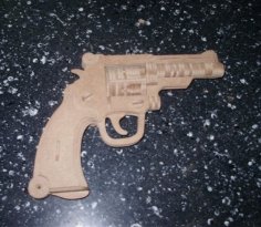 Lazer Kesim İngiliz Bulldog Revolver Oyuncak Silah DXF Dosyası