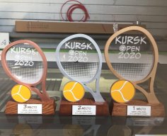 Lazer Kesim Tenis Raketi Kupası Spor Hatıra Ödülü Ücretsiz Vektör