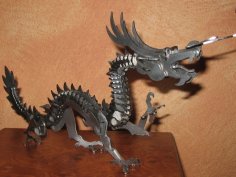 Lazer Kesim Ejderha 3D Puzzle DXF Dosyası