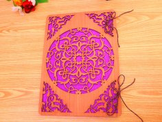 Lazer Kesim A4 Boyutunda Defter Kapağı DXF Dosyası