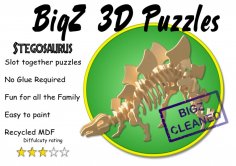 Lazer Kesim Stegosaurus 3D Puzzle DXF Dosyası