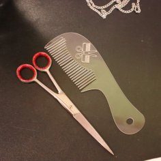 Lazer Kesim Akrilik Saç Tarağı DXF Dosyası
