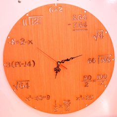 Lazer Kesim Matematik Duvar Saati DXF Dosyası