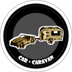 Lazer Kesim Araba ve Karavan 3D Puzzle DXF Dosyası