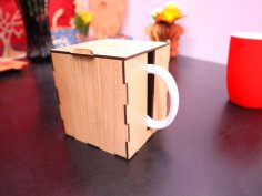 Lazer Kesim Çay Fincanı Kutusu MDF 3mm DXF Dosyası