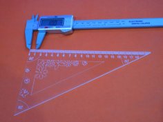 Lazer Kesim Üçgen Cetvel DXF Dosyası