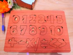 Lazer Kesim Ahşap Matematik Bulmaca Tahtası Çocuklar İçin DXF Dosyası