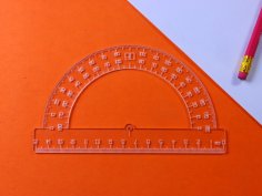 Lazer Kesim Geometrik D Cetvel DXF Dosyası