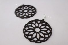 Lazer Kesim Mandala Küpe DXF Dosyası