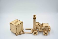 Lazer Kesim Forklift 3D Puzzle Ücretsiz Vektör
