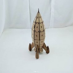 Lazer Kesim Ahşap Roket MDF 3mm Ücretsiz Vektör