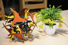 Lazer Kesim Masa Dekorasyonu 3D Puzzle DXF Dosyası