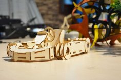 Lazer Kesim Ahşap Go Kart Ücretsiz Vektör